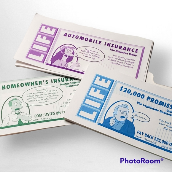The Simpsons Game of Life 2004 - Replacement Money - Insurance - Game Cards - Picture 6 of 8